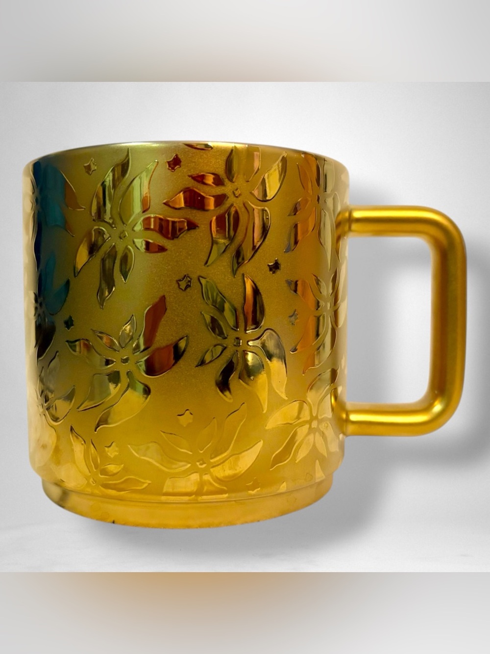 Starbucks Gold Poinsettia Mug Christmas 2025 Limited Edition Holiday Cup